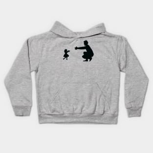 Dad daughter silhouette Kids Hoodie